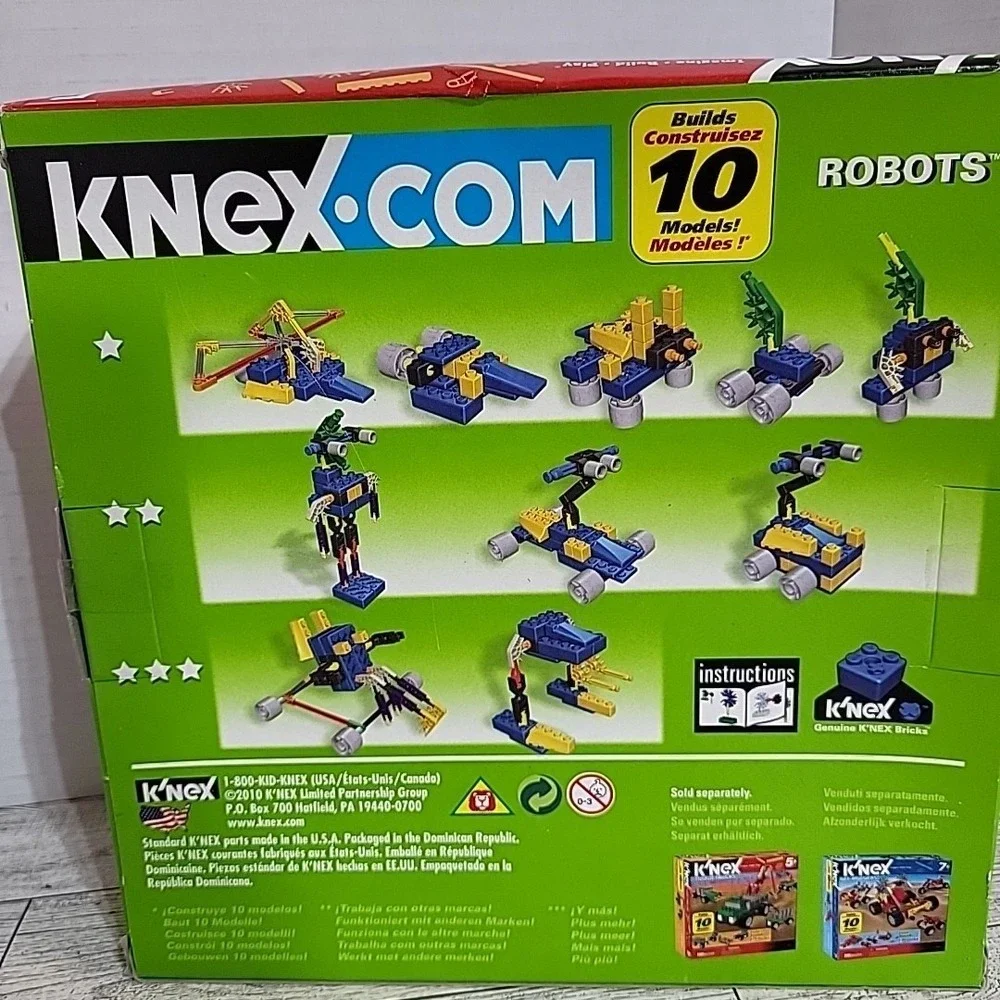 K'nex‎ Robots Builds 10 Models Build Play Imagine New In Box 11645 Model